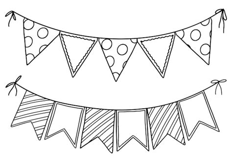 Premium Vector Festive Bunting Flags Flag Garland Hand Drawn Vector