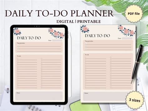 Daily To Do List Printable Daily Planner Daily Agenda Daily Etsy