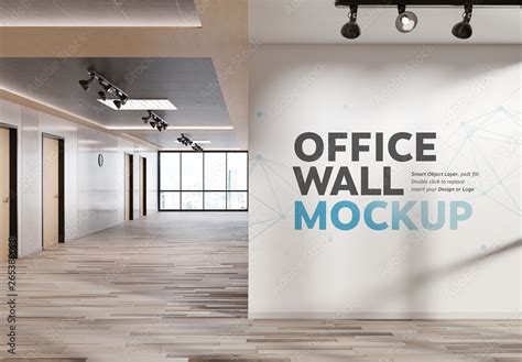 White Wall Corner In Modern Firm Mockup Stock 템플릿 Adobe Stock