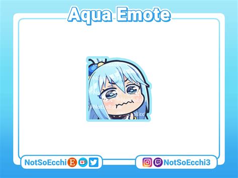 Crying Aqua Konosuba Twitch Emote Lindo Para Streamers Youtube Discord Anime Chibi Emoji Pout