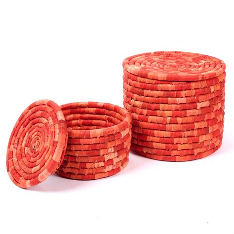 Set Cesti Tondi Con Coperchio Mais Paprika Altromercato Shop