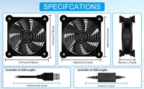 Newhail Pcs Mm Mini Ventilateur Usb Fan Fan Contr Le Plusieurs