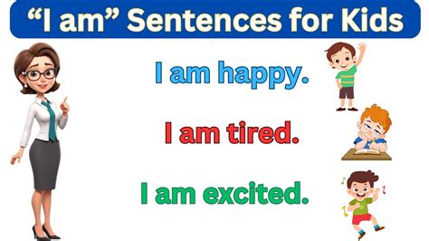 I Am Sentences For Beginners English Sentences Action Verbs For