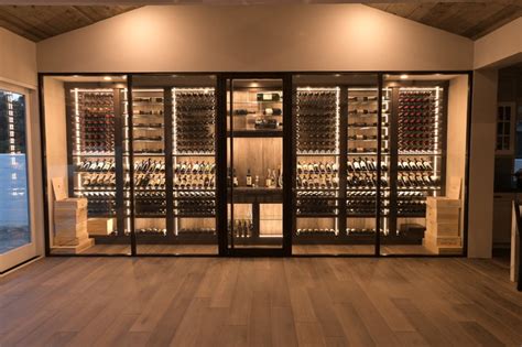 San Juan Capistrano Glass Contemporary Modern Wine Cellar Wine Wall