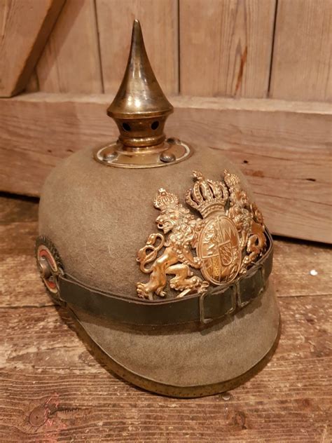 Ww1 Imperial German Bavarian Felt Pickelhaube Helmet 1915 Ersatz