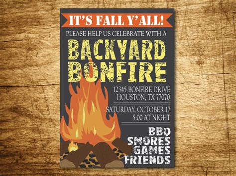 Bonfire Birthday Party Invitation - Etsy