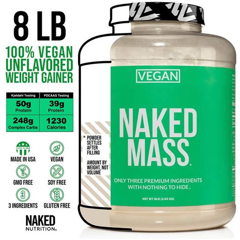 Vegan Mass Gainer Supplement | Naked Vegan Mass - 8LB