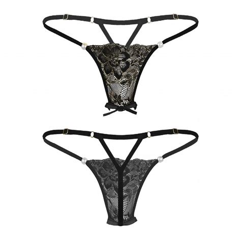 Sexy Man Erotic Lingerie Sissy Gay Underwear See Through Sheer Lace Crotchless Thongs Briefs
