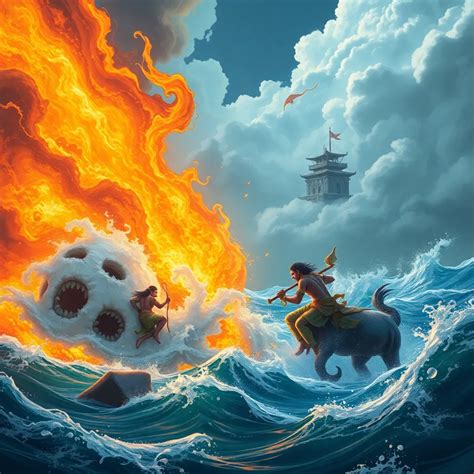 churning   ocean  tale  creation  destruction hindu