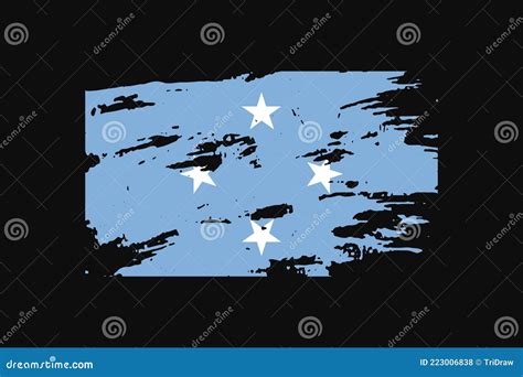 Grunge Style Flag Of The Micronesia Vector Illustration Stock Vector