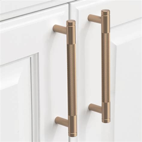 Build Pack Knurled Cabinet Pulls Inch Champagne Bronze Kitchen