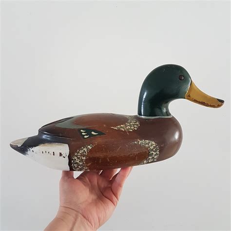 Wood Carved Duck Decoy Vintage Mallard Duck Decoy Waterfowl Etsy