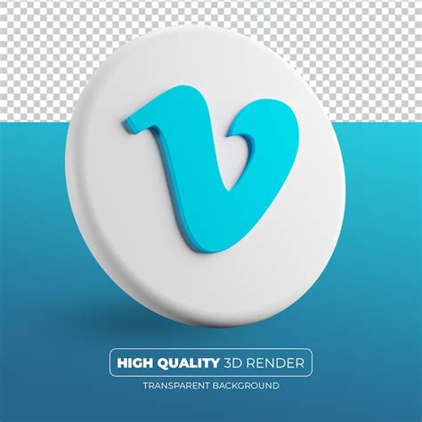 Premium Psd Vimeo Icon 3d Render Isolated