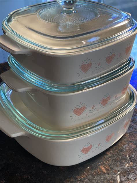 3 Piece Forever Yours Corning Ware A 2 B A 1 1 2 B 1 A B Etsy Pyrex