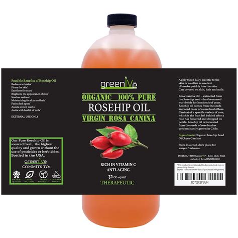 GreenIVe Aceite De Rosa Mosqueta Rosa Canina 100 Puro Aceite Virgen