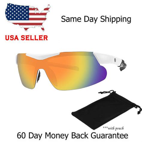 New Men Polarized Sunglasses Sport Mirror Wrap Around Driving Eyewear Glasses Us Ebay