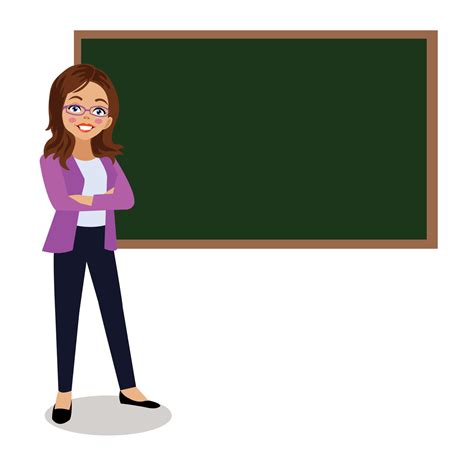 cute teacher teaching in front of classroom lesson board 14831492 Vector Art at Vecteezy