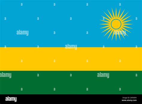 Rwanda flag. Rwandan national banner and patriotic symbol. Official ...