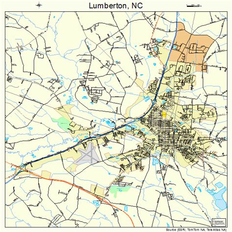 Lumberton North Carolina Street Map 3739700