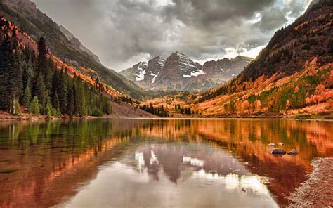 Sfondi Alberi Paesaggio Montagne Lago Acqua Riflessione Mattina