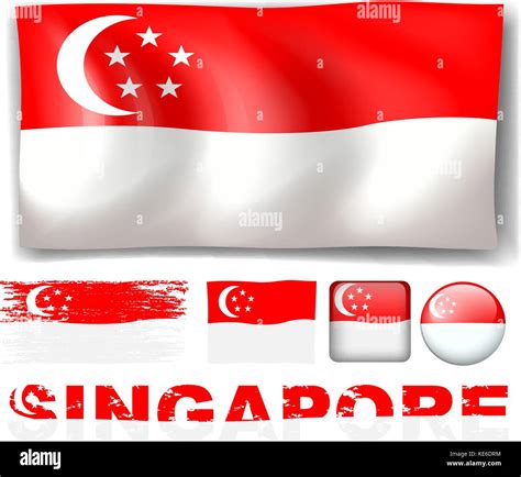 singapore flag   designs illustration stock vector image