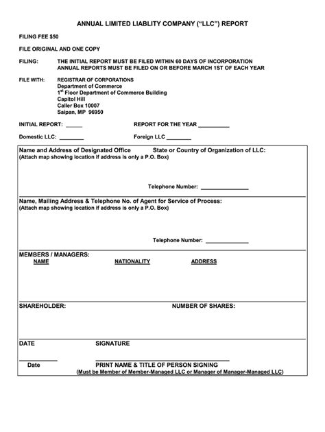 Doc Annual Limited Liability Company Report Form Fill And Sign Printable Template Online Us