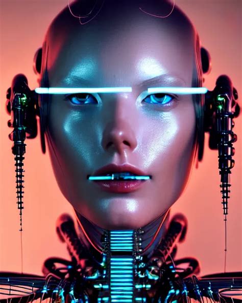 Portrait Of Cybernetic Female Wearing Epic Bionic Stable Diffusion