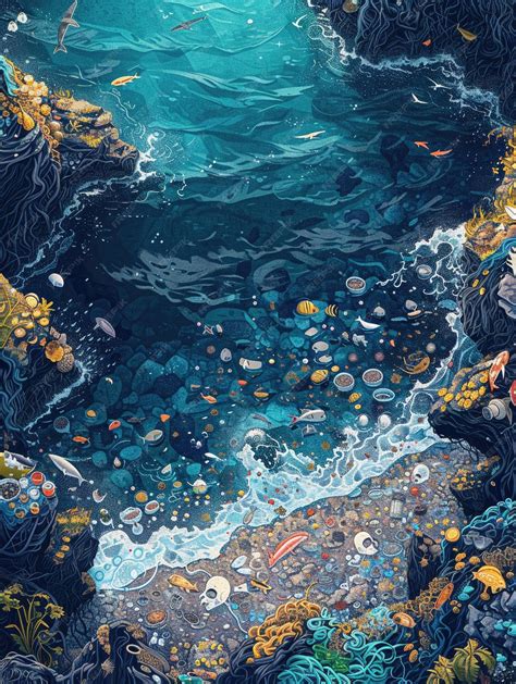 Premium Photo | Birdseye view showing the devastating impact of ocean