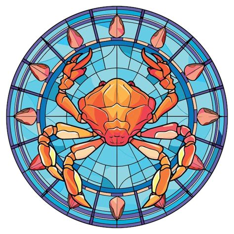 Crabe Coloré Aquarelle Vitrail Dessin Animé Kawaii Clipart Animal Pet