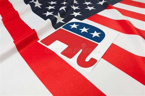 Republican Logo on American Flag Editorial Photo - Illustration of ...