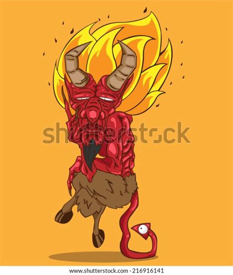 Red Devil Character Vector Illustration Monster Stock Vector Royalty