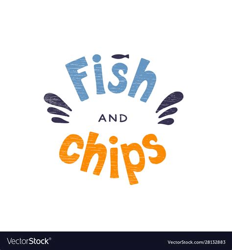 Fish And Chips Text Royalty Free Vector Image Vectorstock