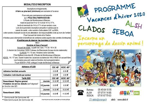 Calaméo Programme Vacances Hiver 2020 Clados Seboa Alsh