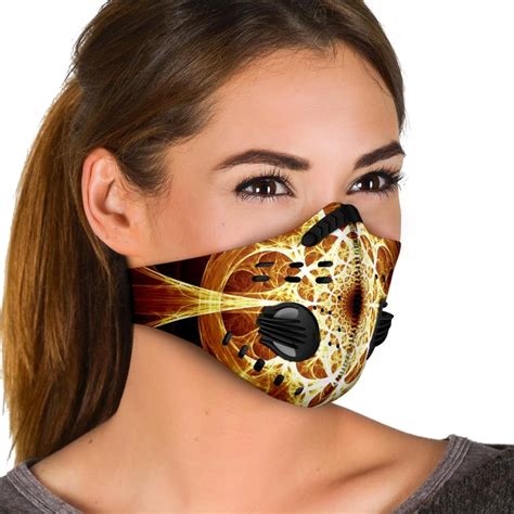 Golden Psychedelic Design Premium Protection Face Mask Face Mask