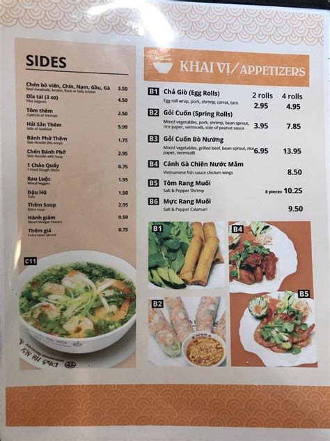 Menu At Pho Hanoi Vietnamese Restaurant La Verne