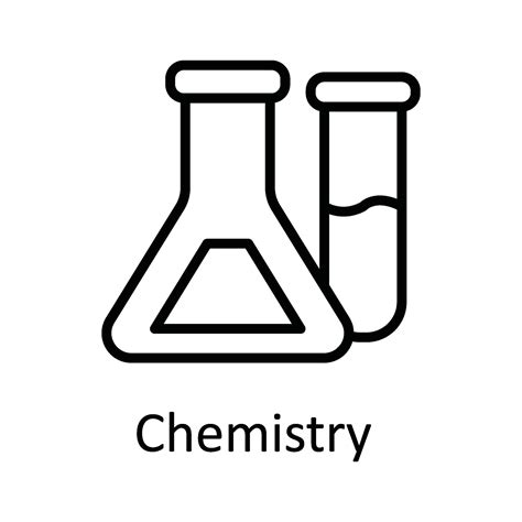 Chemistry Vector outline Icon Design illustration. Education Symbol on White background EPS 10 ...