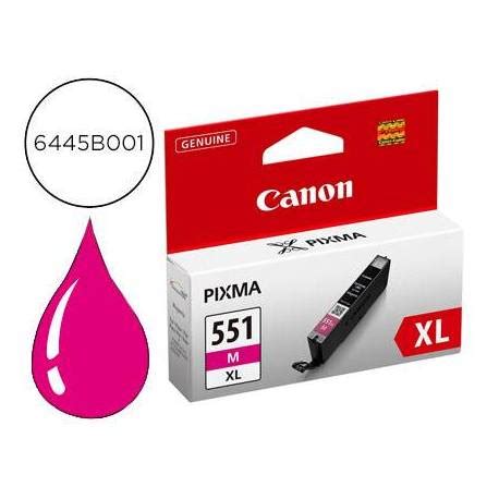 Cartucho Canon CLI 551XL Pixma Color Magenta 6445B001 90736