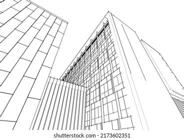 Architectural Sketch Modern Building Stock Vector (Royalty Free ...