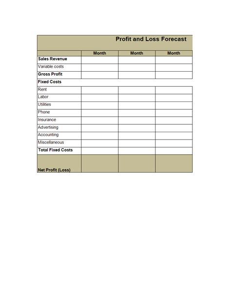 Profit And Loss Sheet In Excel Templates At