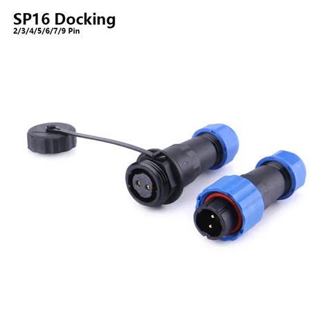 Sp16 Ip68 Waterproof Connector Male Plug Female Socket 2 3 4 5 6 7 8 9