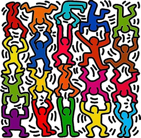 Keith Haring Stick Figure Acrobats Digital Art By Jessy Canberly