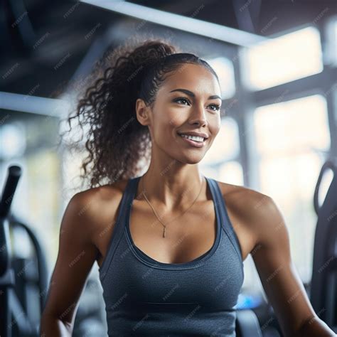 Premium AI Image | Woman Sweating it Out with Powerful Gym Exercise