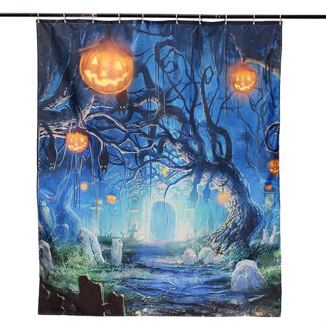 150x180cm Halloween Ghost Pumpkin Polyester Shower Curtain Bathroom