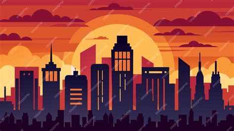 Premium Vector A City Skyline At Sunset With The Caption Choose