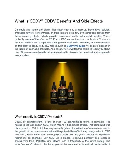 Ppt What Is Cbdv Cbdv Benefits And Side Effects Powerpoint