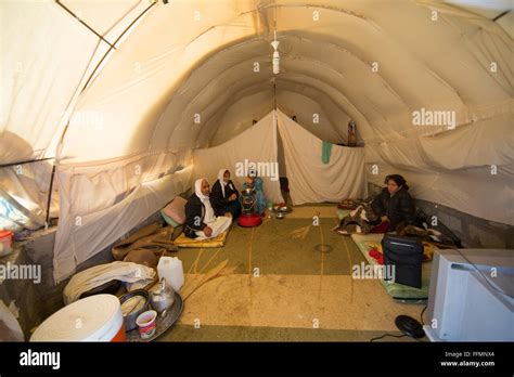 Interior of a tent in refugee camp in Northern Iraq Stock Photo: 95727916 - Alamy