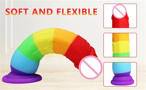 Huge Dick Rainbow Dildo Adult Game Erotic Products Gay Body Safe Silicone Dildo With Strong