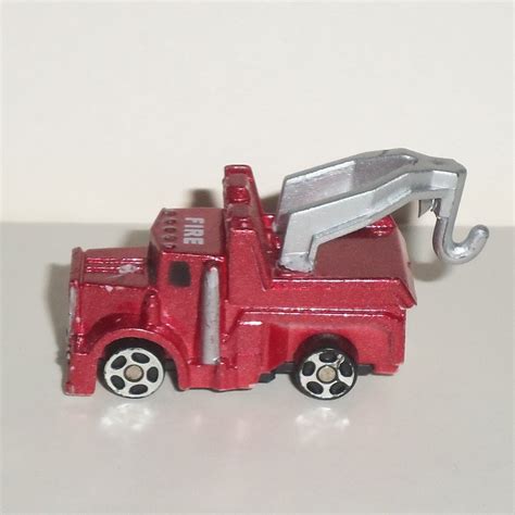 Miniature Red Tow Truck Toy Mini Loose Used