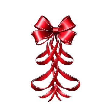 Red Ribbon Christmas Tree Clipart Gift Snow Decor Png Transparent