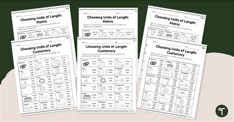 Choosing Units Of Measurement Length Worksheets Differentiated